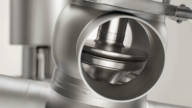 Single seat valve closeup